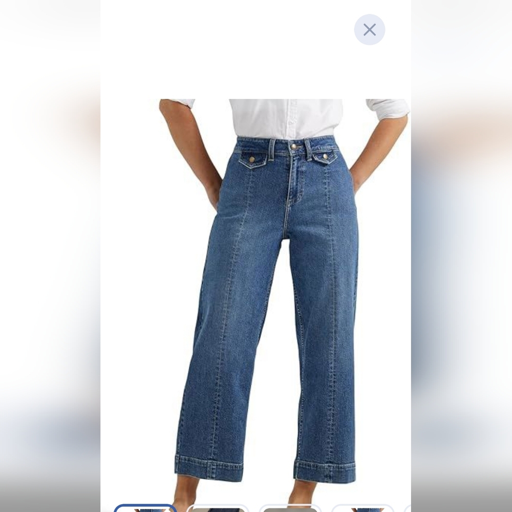 Lee Women's Legendary Wide Leg Seamed Crop Capri Jean 10